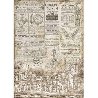 Stamperia Rice Papier A3 29,7 x 42 cm Sir Vagabond The Traveler